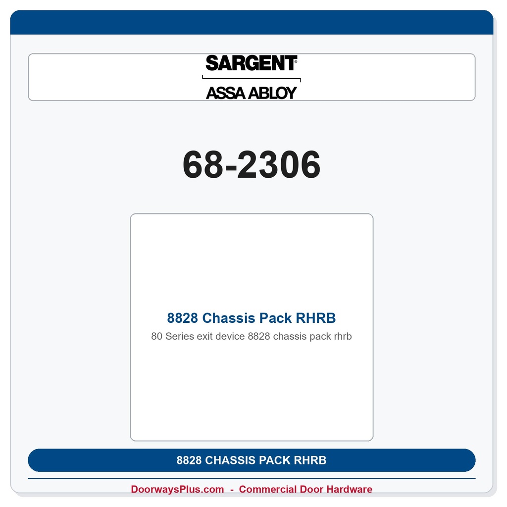 Sargent 68-2306 8828 Chassis Pack RHRB