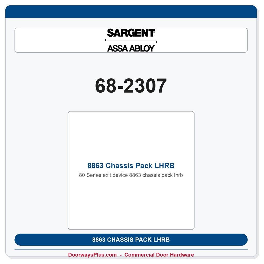 Sargent 68-2307 8863 Chassis Pack LHRB