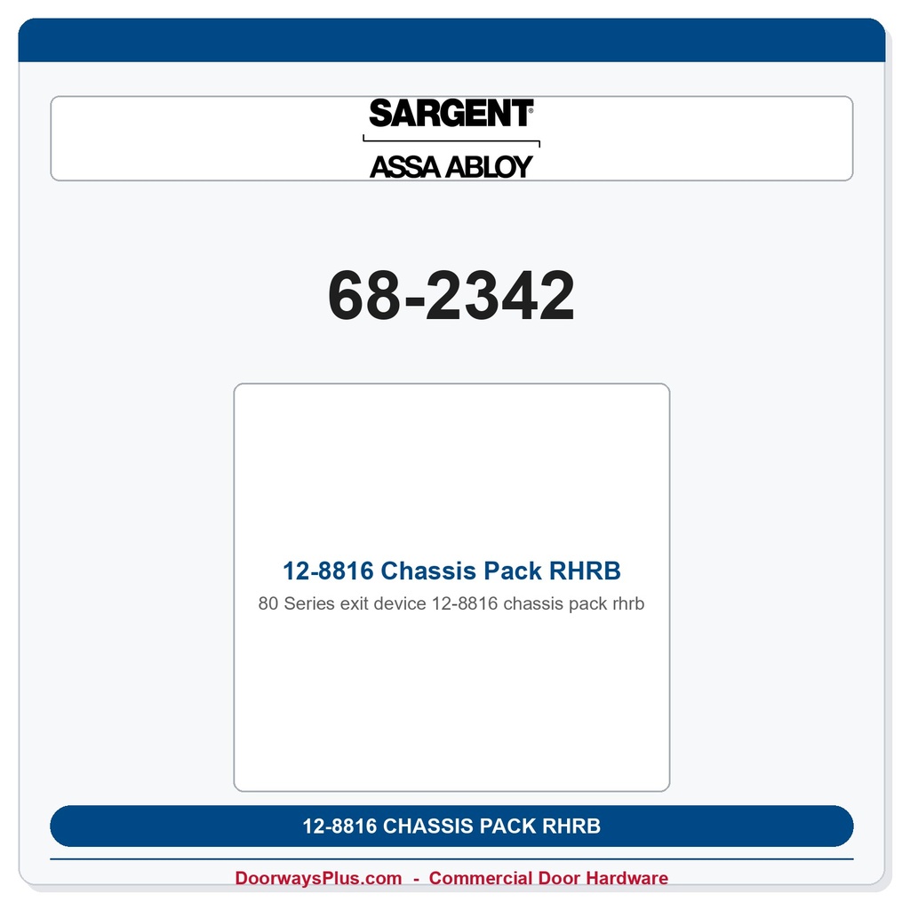 Sargent 68-2342 12-8816 Chassis Pack RHRB