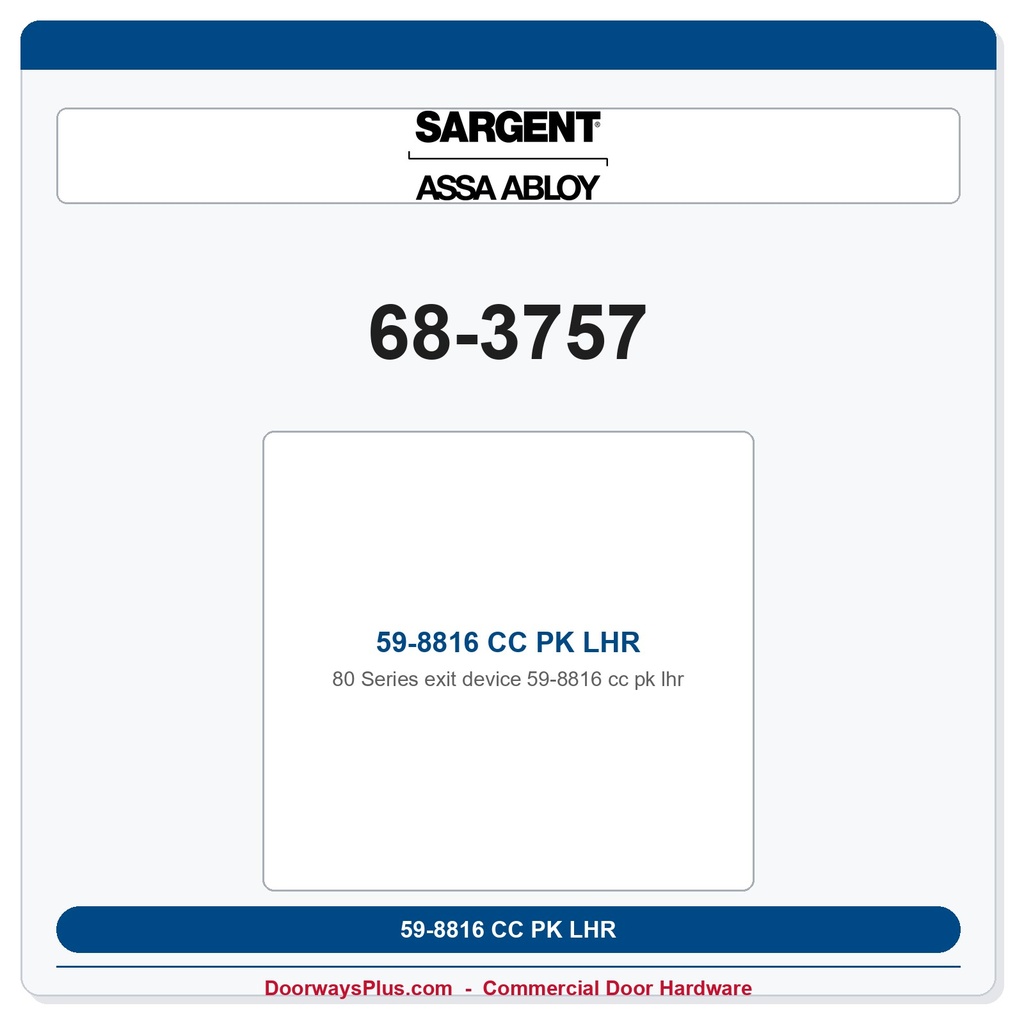 Sargent 68-3757 59-8816 CC PK LHR