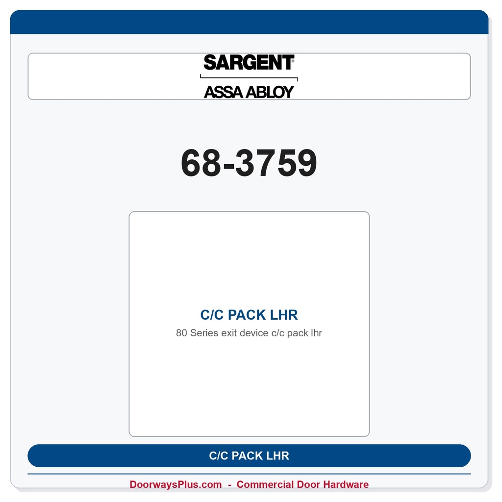 Sargent 68-3759 C/C PACK LHR