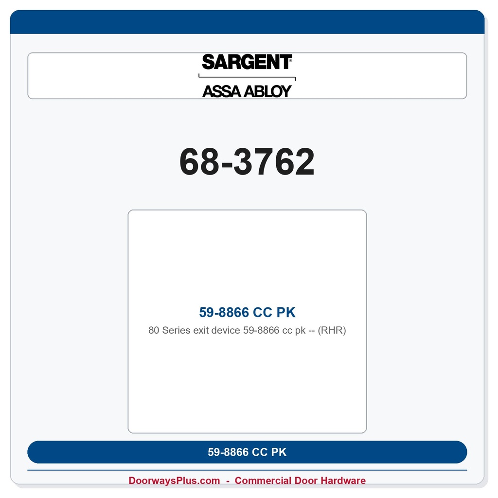 Sargent 68-3762 59-8866 CC PK (RHR)