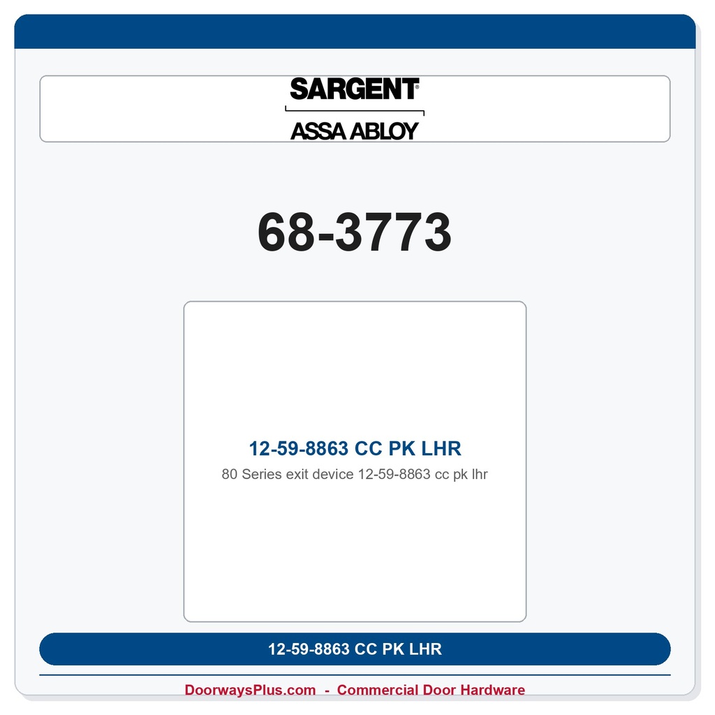 Sargent 68-3773 12-59-8863 CC PK LHR