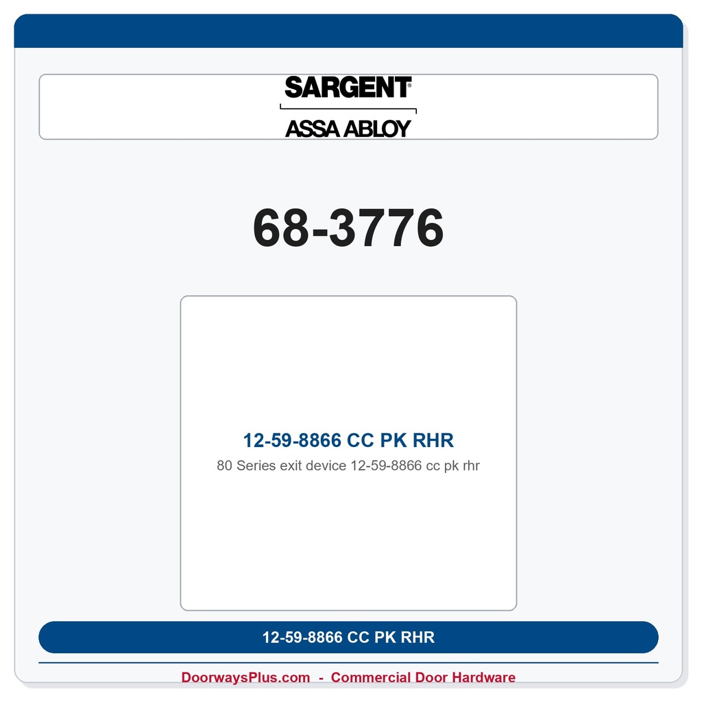 Sargent 68-3776 12-59-8866 CC PK RHR