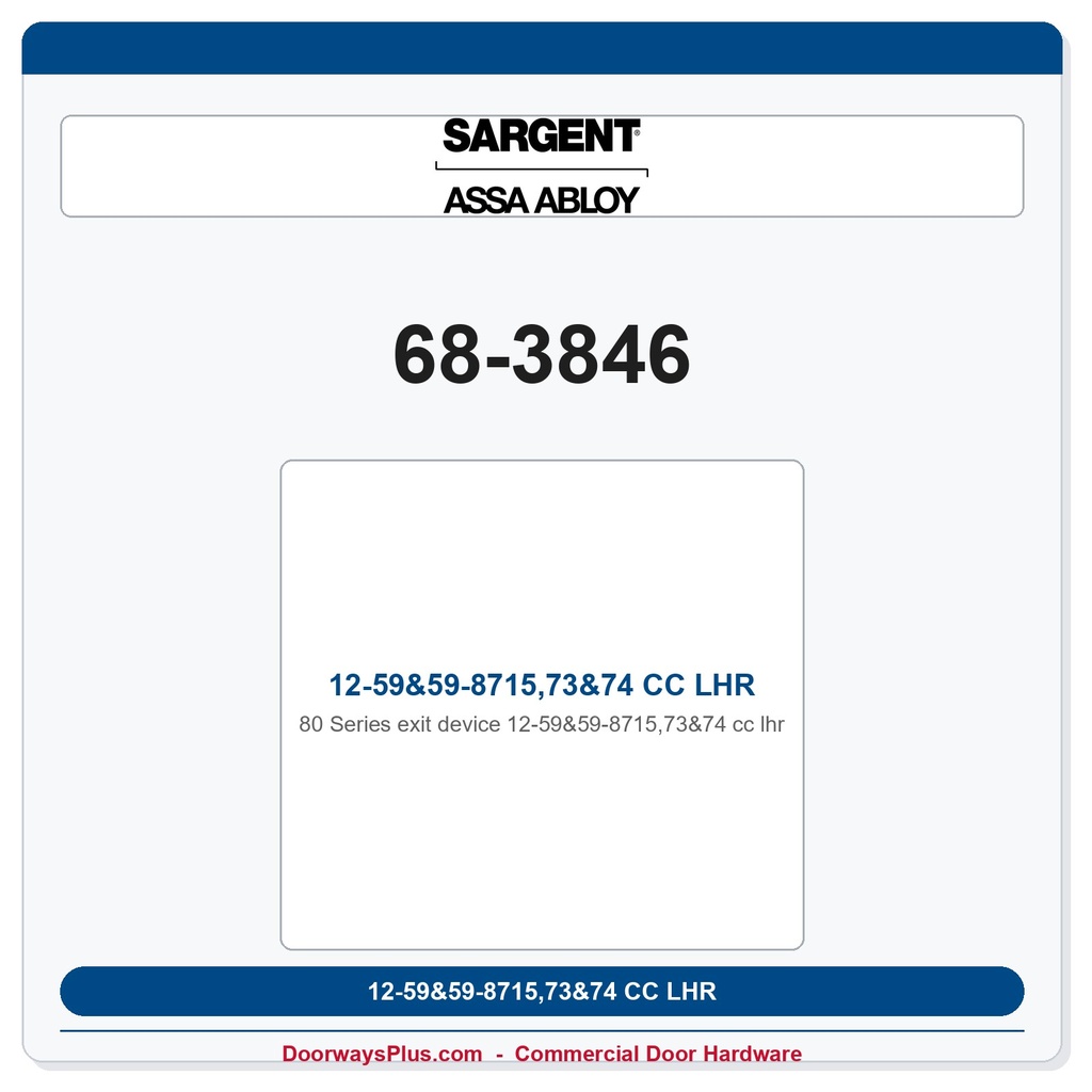 Sargent 68-3846 12-59&59-8715,73&74 CC LHR