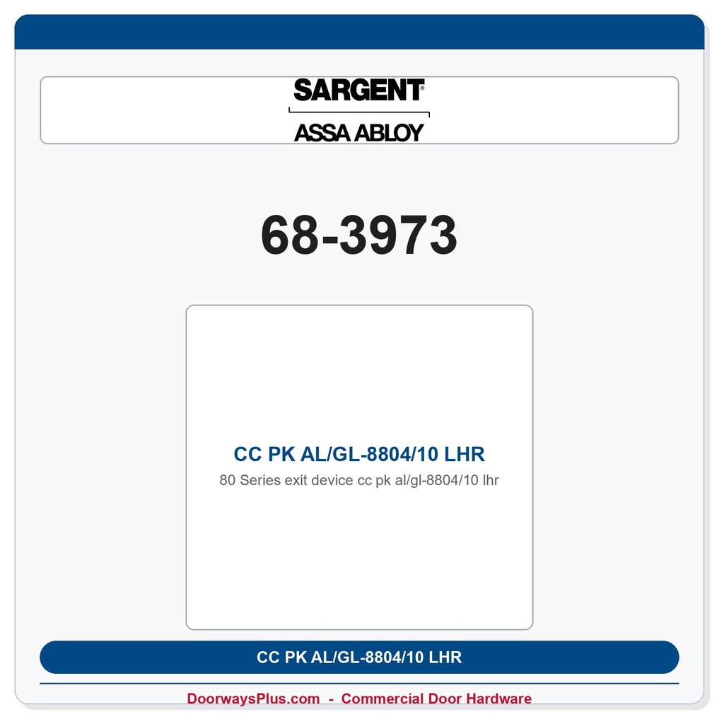 Sargent 68-3973 CC PK AL/GL-8804/10 LHR