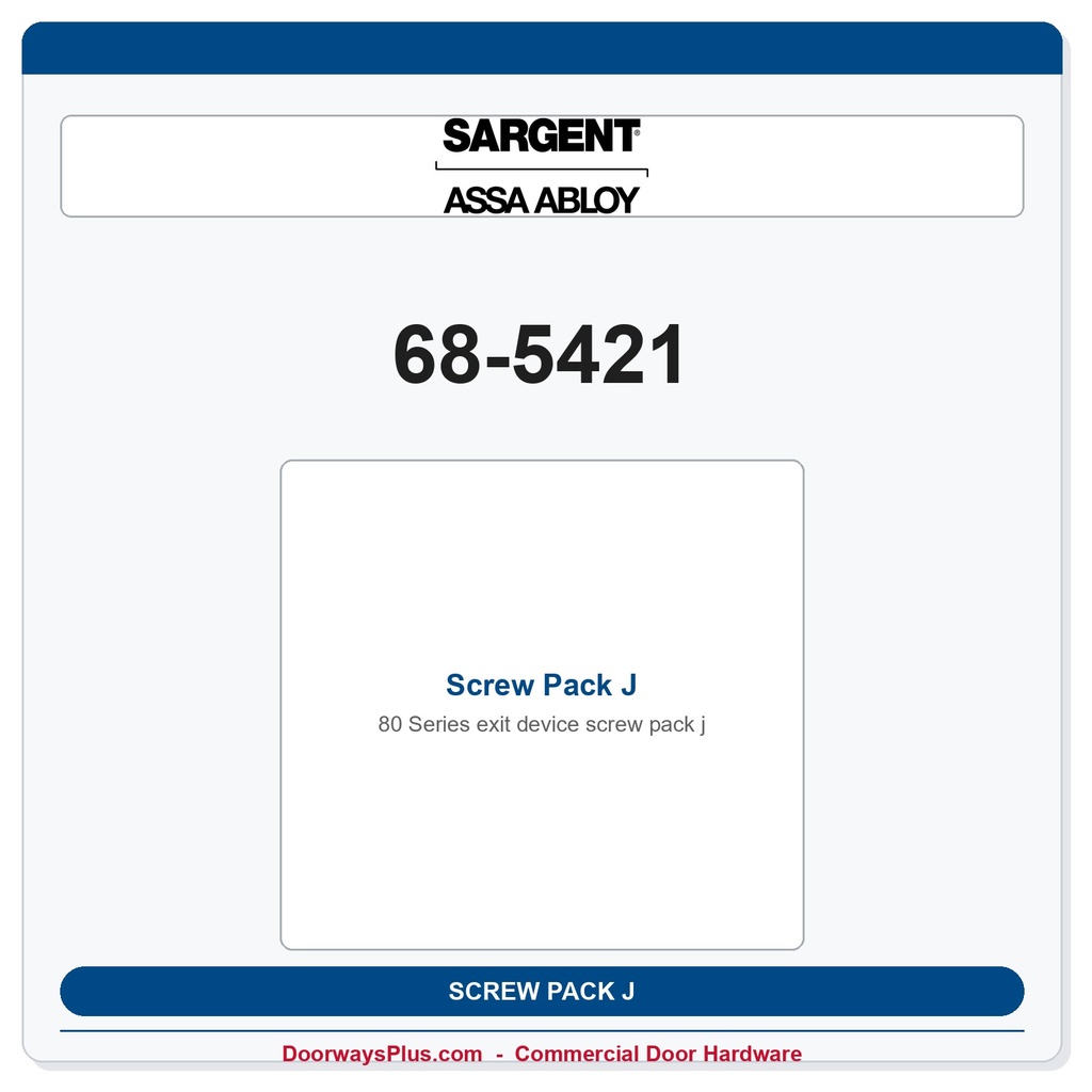 Sargent 68-5421 Screw Pack J
