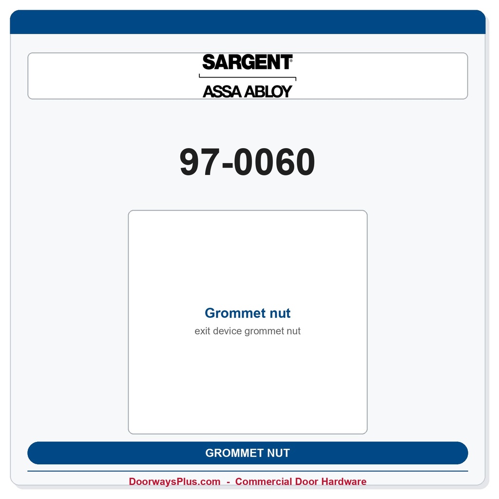 Sargent 97-0060 Grommet nut
