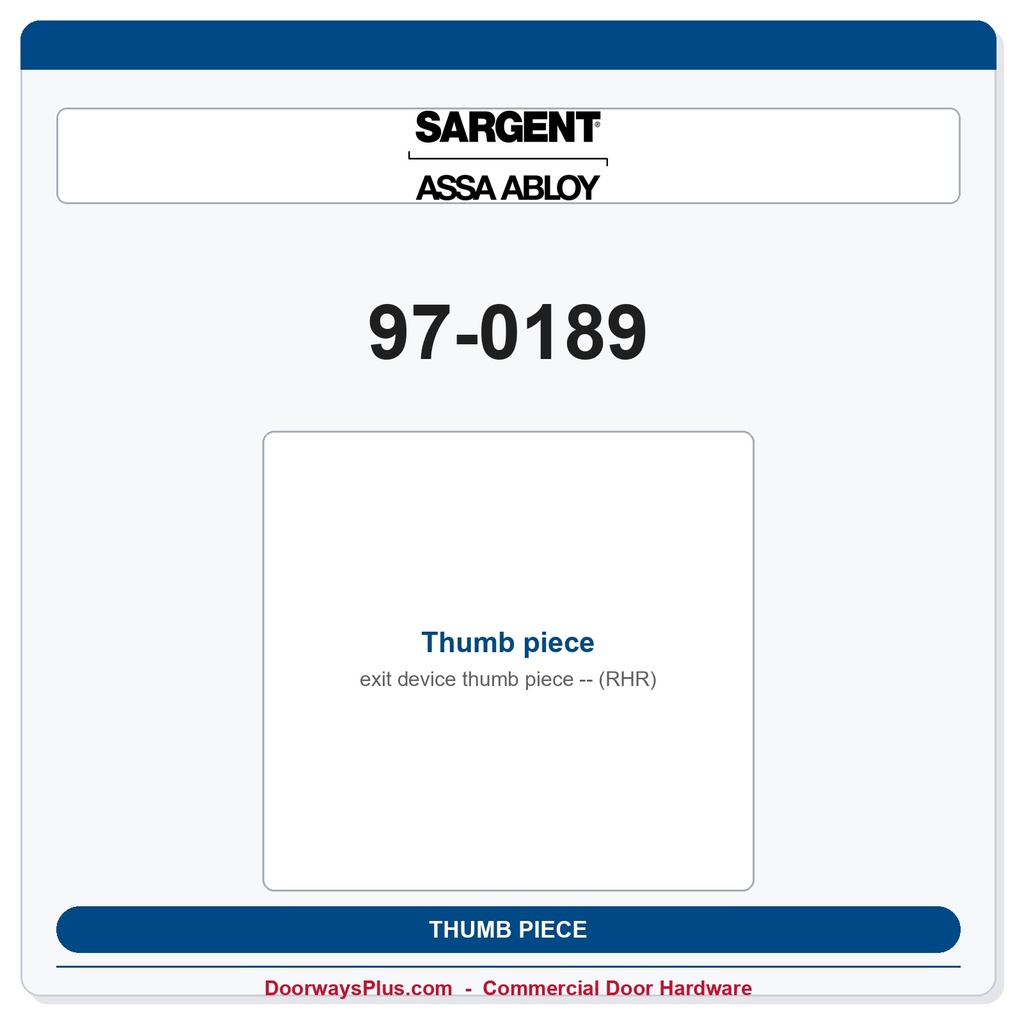 Sargent 97-0189 Thumb piece (RHR)