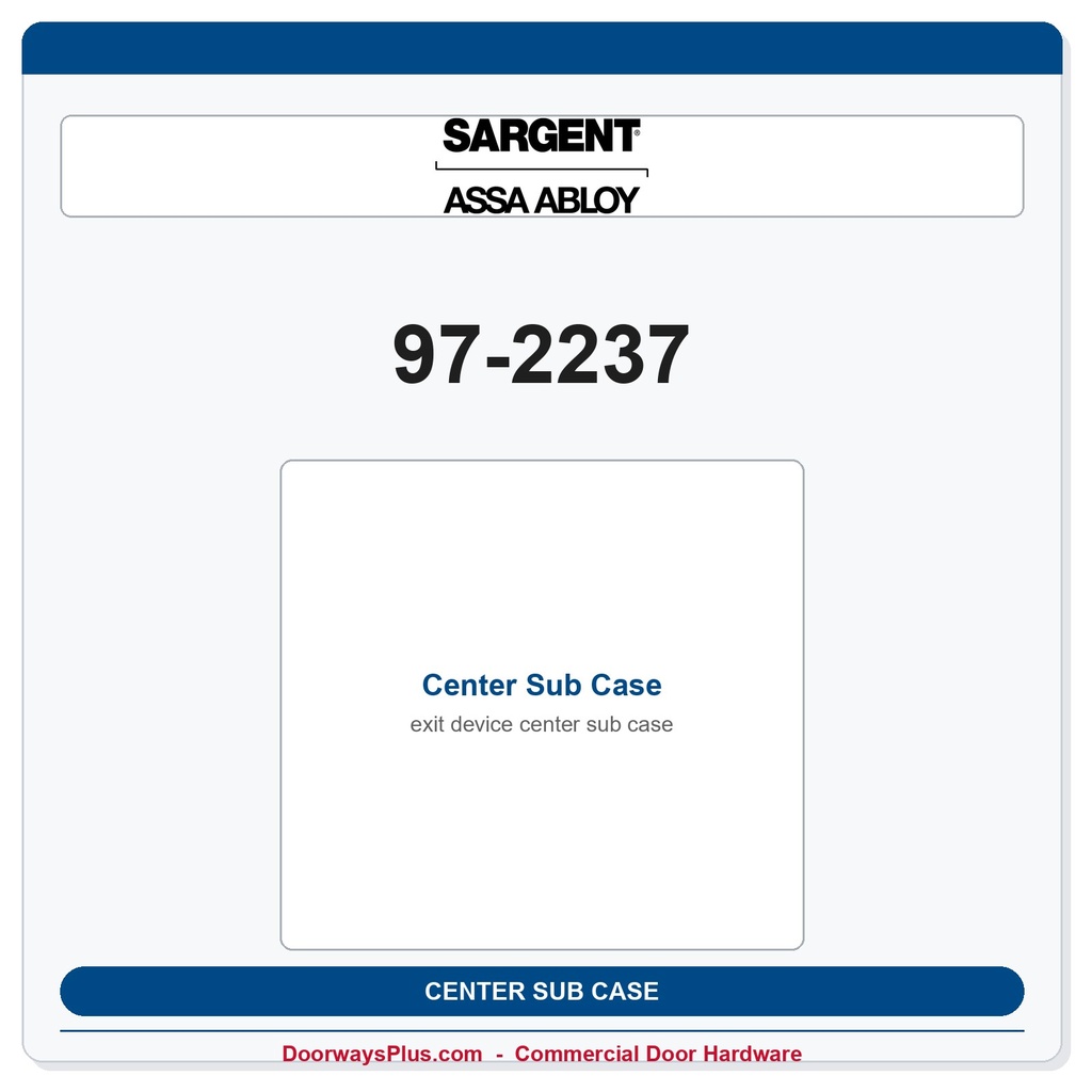 Sargent 97-2237 Center Sub Case