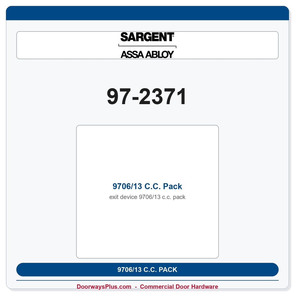 Sargent 97-2371 9706/13 C.C. Pack