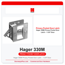 Hager 330M Privacy Pocket Door Latch – 1-3/4" Door | Solid Brass, ANSI A156.14