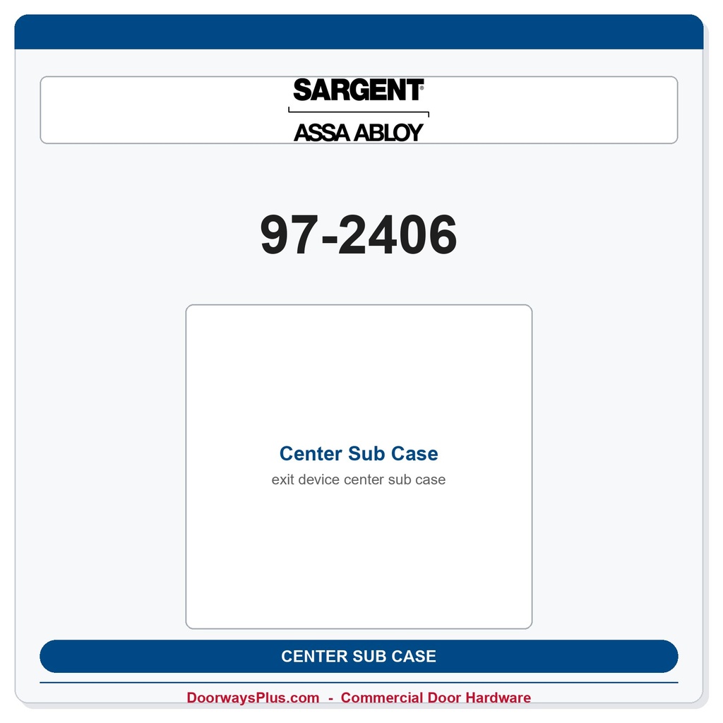 Sargent 97-2406 Center Sub Case