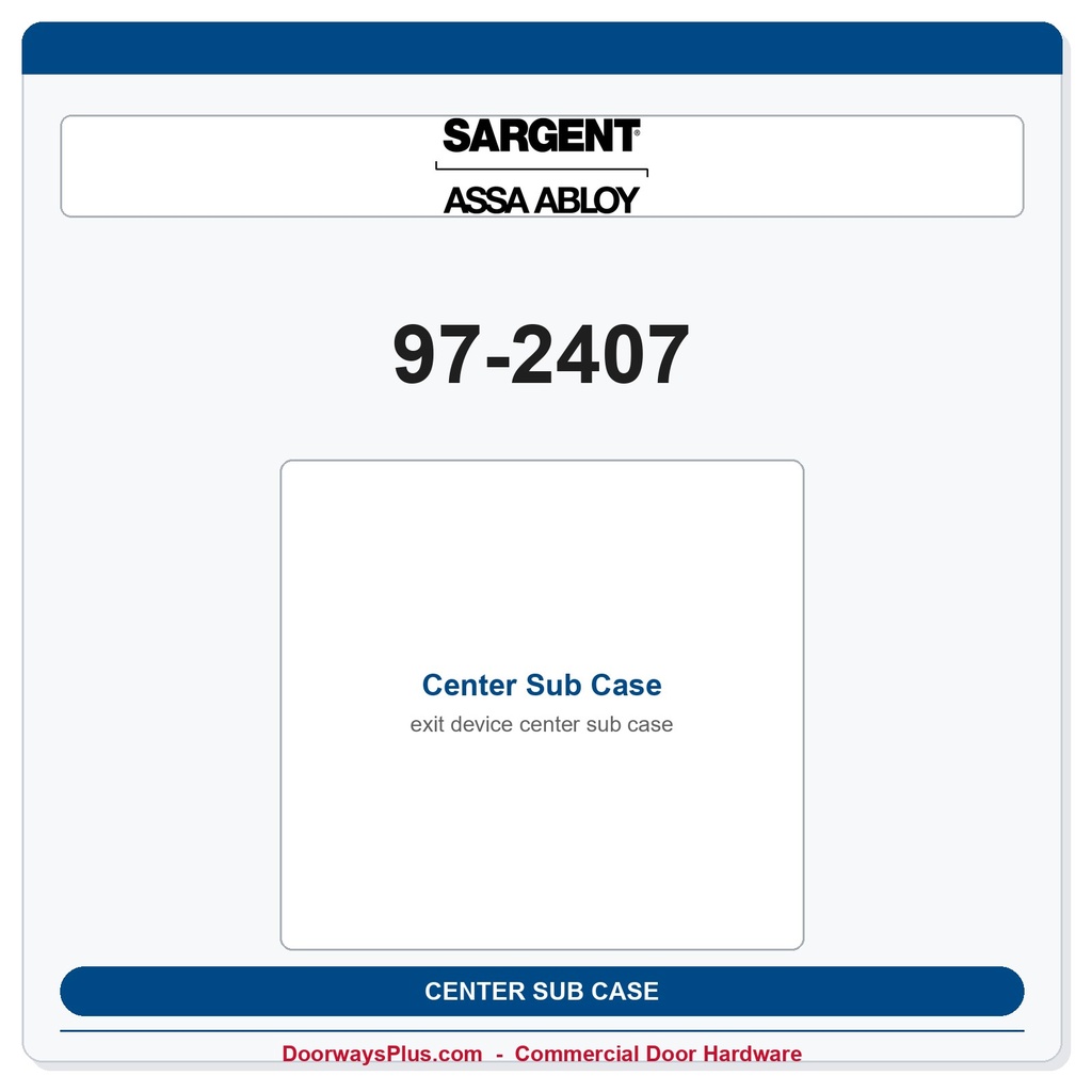 Sargent 97-2407 Center Sub Case