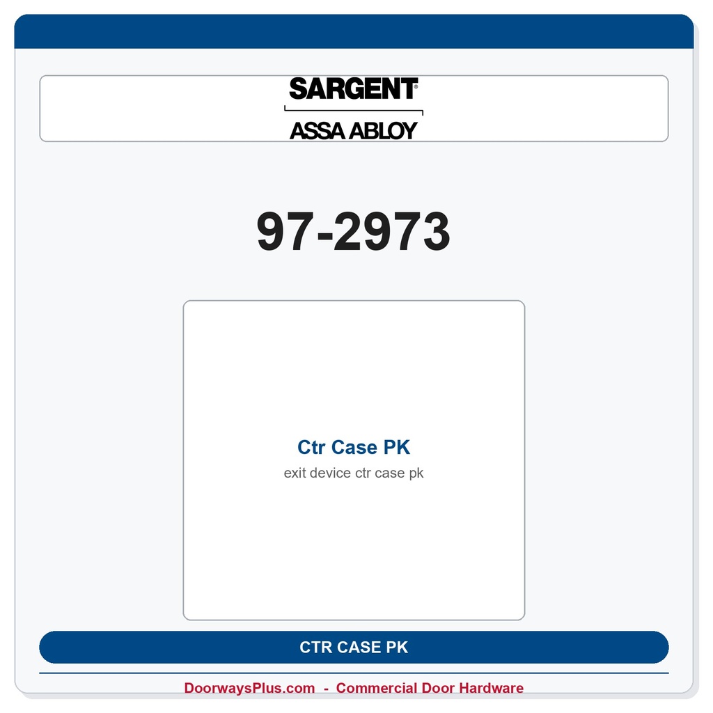Sargent 97-2973 Ctr Case PK