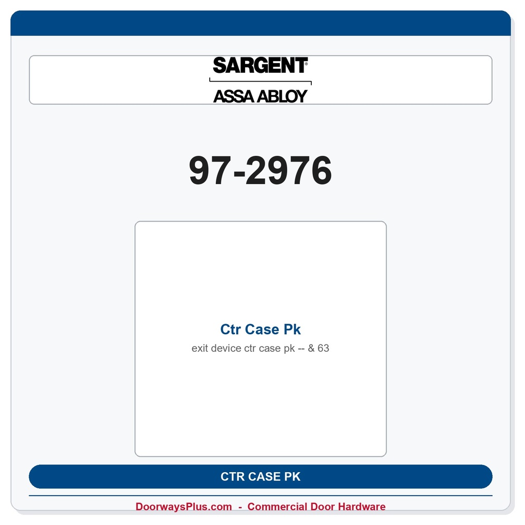 Sargent 97-2976 Ctr Case Pk - & 63