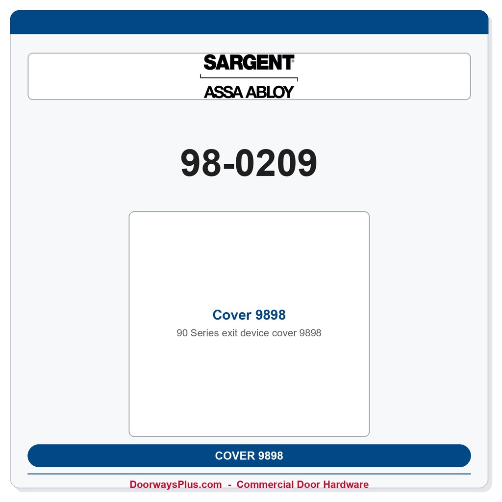Sargent 98-0209 Cover 9898