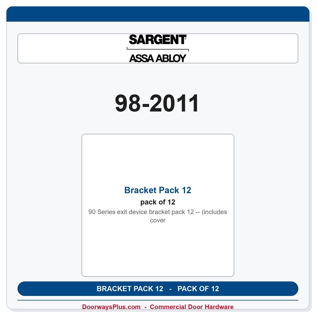 Sargent 98-2011 Bracket Pack 12- (includes cover