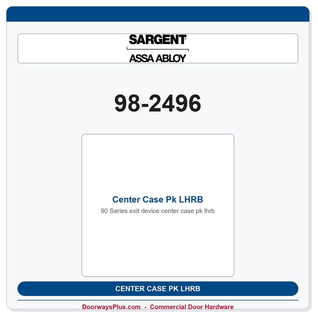 Sargent 98-2496 Center Case Pk LHRB