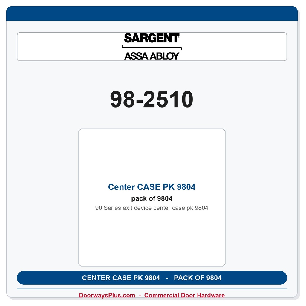 Sargent 98-2510 Center CASE PK 9804