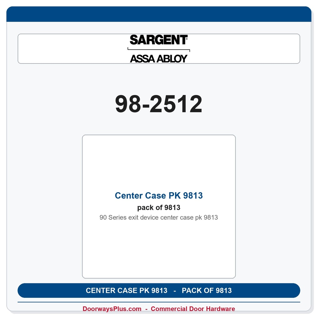 Sargent 98-2512 Center Case PK 9813