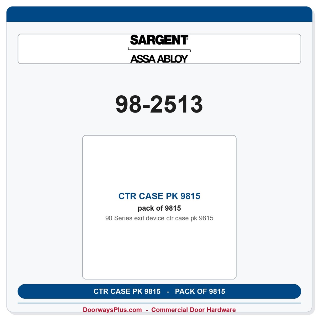 Sargent 98-2513 CTR CASE PK 9815