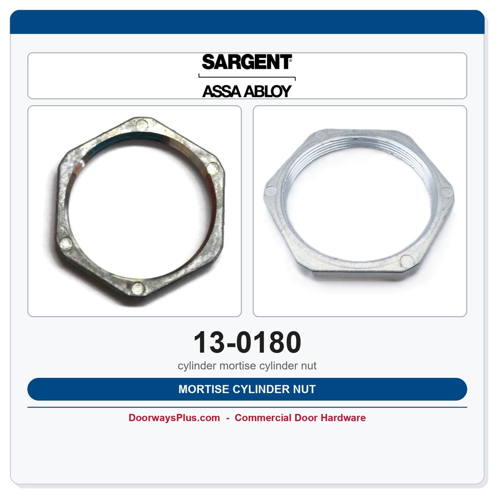 Sargent 13-0180 Mortise Cylinder Nut | ET Trim & Key Switch Parts