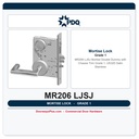 PDQ MR206 LJSJ Mortise Double Dummy with Chassis Trim – Grade 1, US32D Satin Stainless