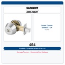 Sargent 464 Double Cylinder Deadlock – LA Keyway | No Thumbturn