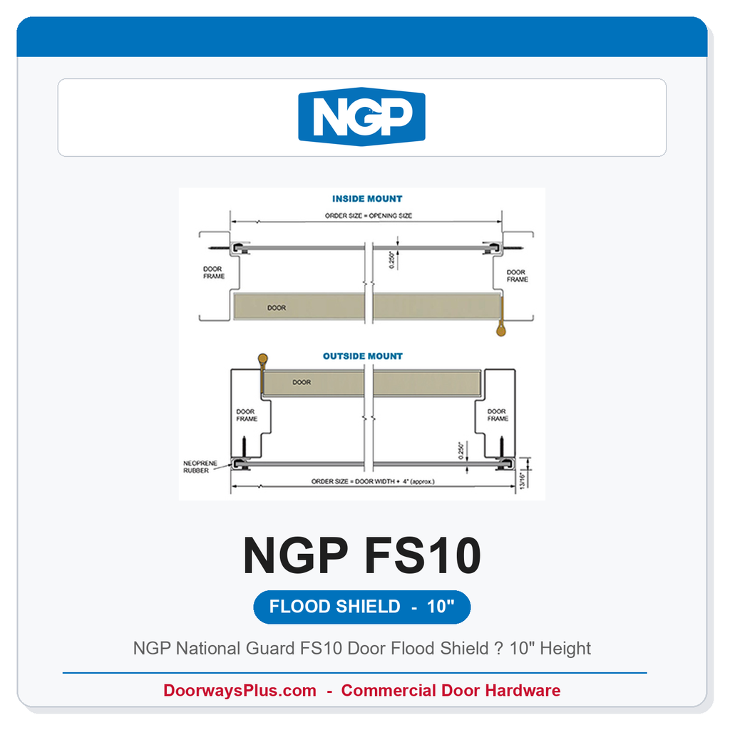 NGP National Guard FS10 Door Flood Shield – 10" Height
