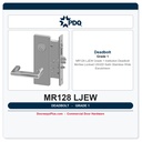 PDQ MR128 LJEW Grade 1 Institution Deadbolt Mortise Lockset – US32D Satin Stainless Wide Escutcheon