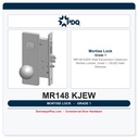 PDQ MR148 KJEW Wide Escutcheon Classroom Mortise Lockset, Grade 1, US32D Satin Stainless