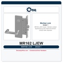 PDQ MR162 LJEW Grade 1 Mortise Lockset | Apartment/Corridor | Wide Escutcheon | US32D Satin Stainless