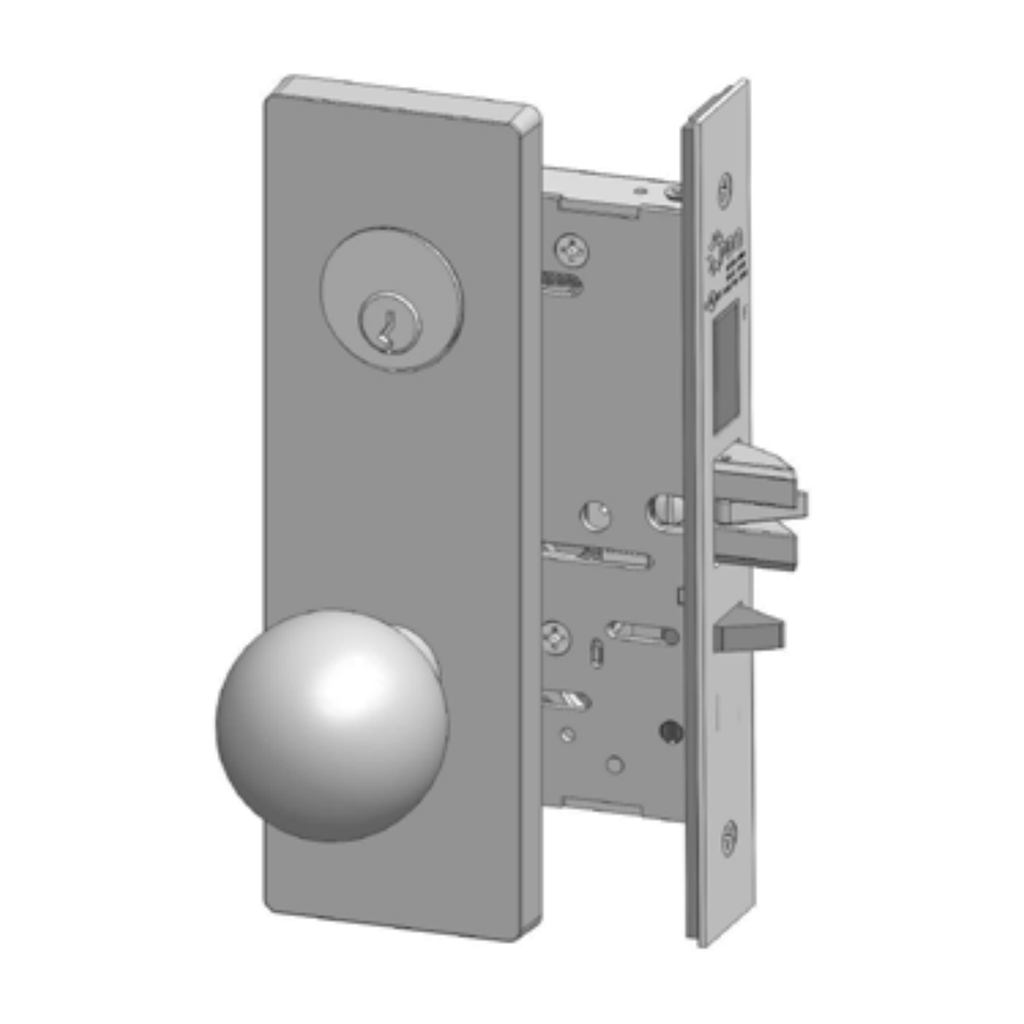 PDQ MR181 KJEW Wide Escutcheon Mortise Lockset -- Office Function, Grade 1, US32D Satin Stainless