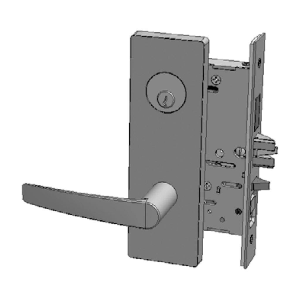PDQ MR181 MJEW Wide Escutcheon Mortise Lockset -- Office Function, Grade 1, US32D Satin Stainless