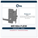 PDQ MR199A PJEW Wide Escutcheon Electrified Storeroom Mortise Lockset – Grade 1, US32D Satin Stainless