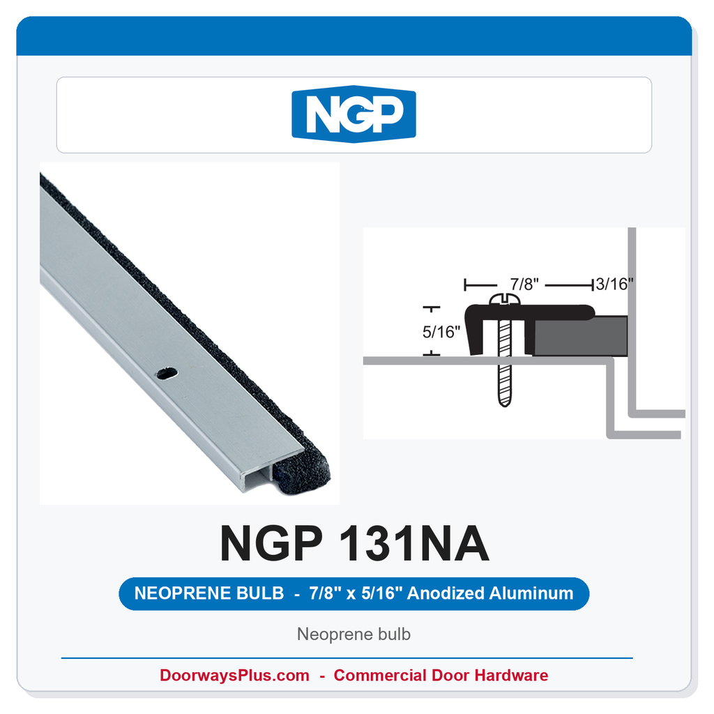 NGP 131NA Neoprene Perimeter Door Gasket – ANSI A156.22 BHMA Certified