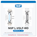 NGP L-VGLF-WD Security Door Window Lite — 1/2" Lexan Polycarbonate, Wood Door