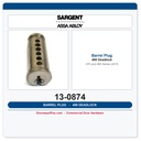 Sargent 13-0874 Cylinder Barrel Plug – 480 & 470 Deadlock, US15 Satin Nickel
