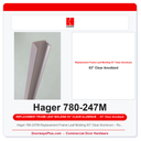 Hager 780-247M Replacement Frame Leaf Molding 83" Clear Aluminum – Roton 780 Series