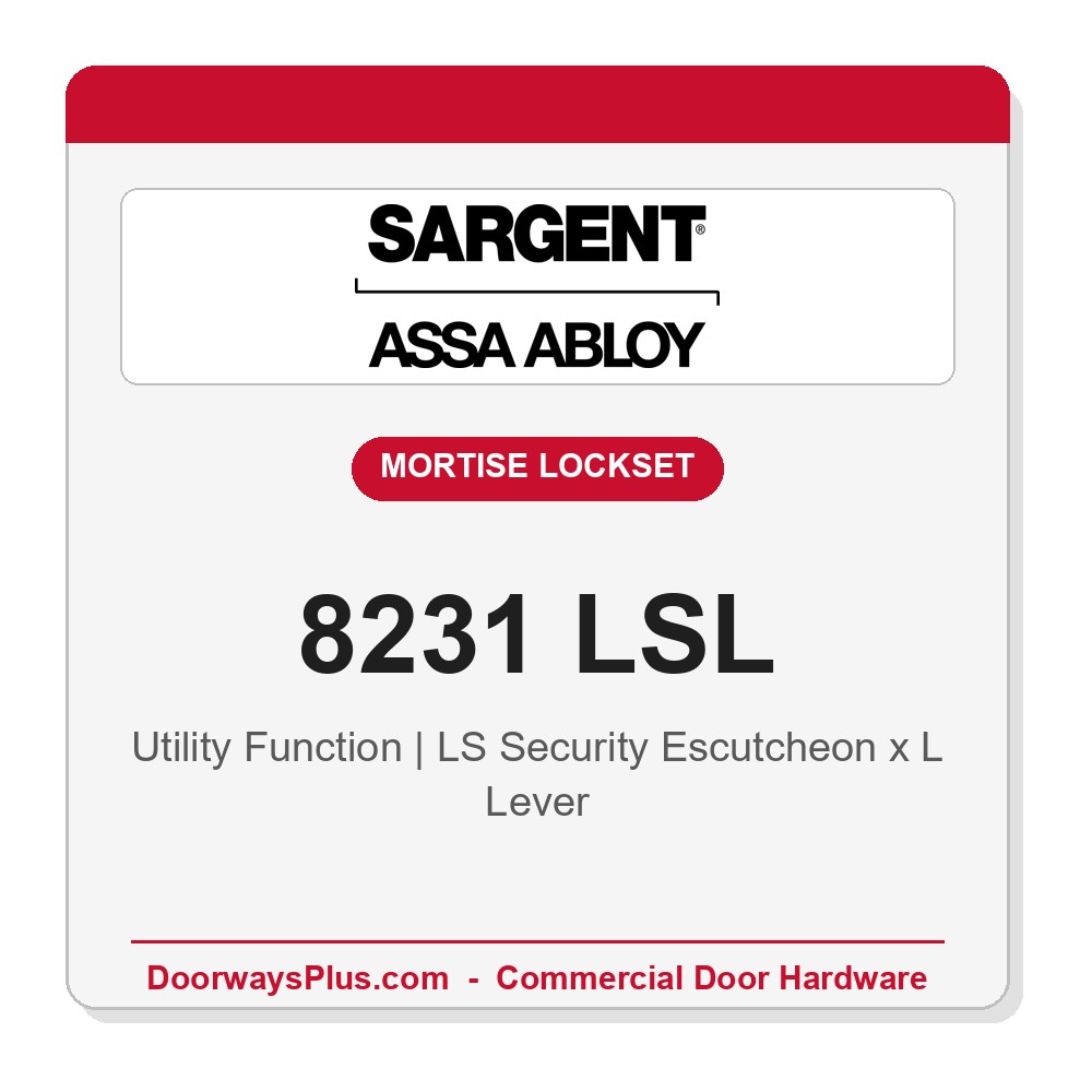 Sargent 8231 LSL Trim Utility Mortise Lockset | LA Keyway, Grade 1 Commercial