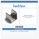 Hadrian 603520 U-Wall Bracket | Toilet Partition Panel Mounting Hardware