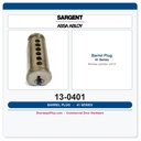 Sargent 13-0401 No. 41 Mortise Cylinder Barrel Plug | US15 Satin Nickel