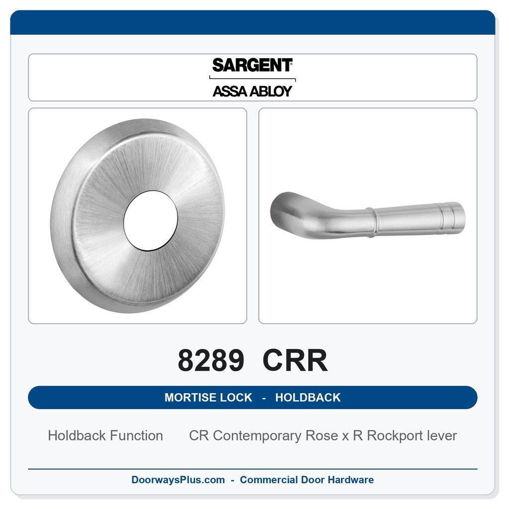 Sargent 8289 CRR Trim Holdback Mortise Lockset | LA Keyway, Grade 1 Commercial