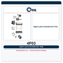 PDQ 4P03 Night Latch Exit Device Outside Trim – Keyed Finger Grip Pull, US32D