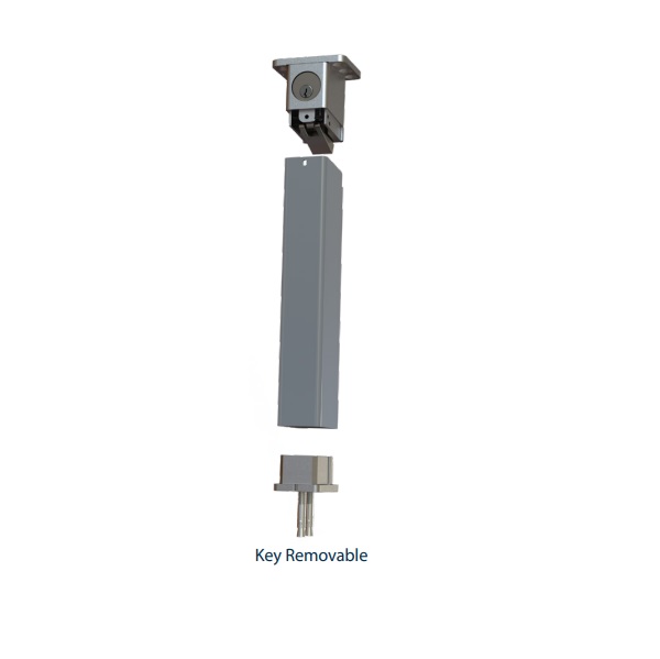 PDQ 9300 Keyed Removable Mullion – 96" Height, 689 Satin Aluminum Finish