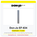 Don-Jo EF-634 Flush Bolt Filler Plate | 1" x 6-3/4" ANSI Prep | Gray Primer Steel