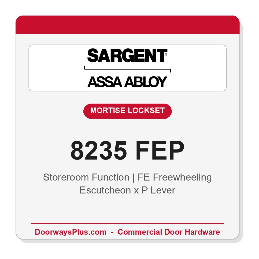 Sargent 8235 FEP Trim Storeroom Mortise Lockset | LA Keyway, Grade 1 Commercial
