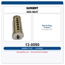 Sargent 13-0090 Cylinder Barrel Plug – 34 Series Rim Cylinder, US15