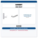 Sargent 8230 LE1W Dummy Trim Deadlock Mortise Deadbolt | LA Keyway, Grade 1 Commercial